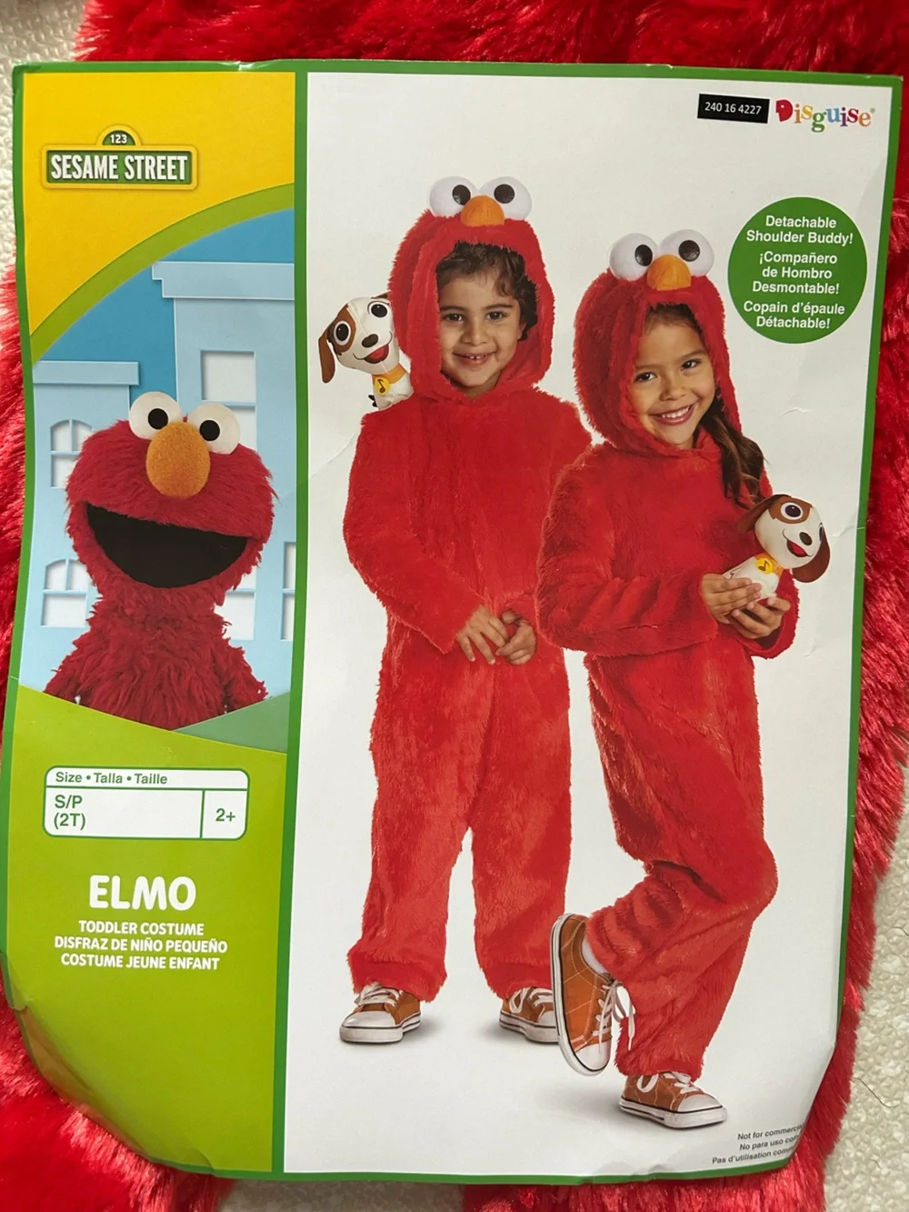 Red Elmo Plush Kids Halloween Costume Hoodie Onesie